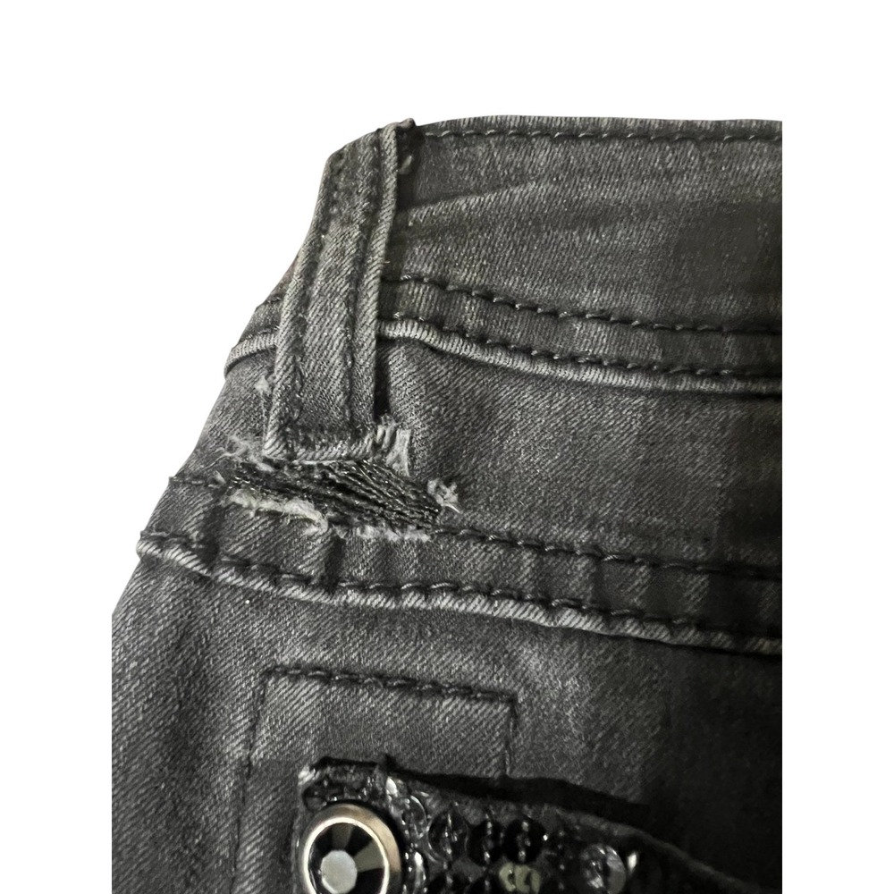 Miss Me Jeans 28 Black Wash Denim Skinny Jeans Embellished Pockets - Picture 8 of 8